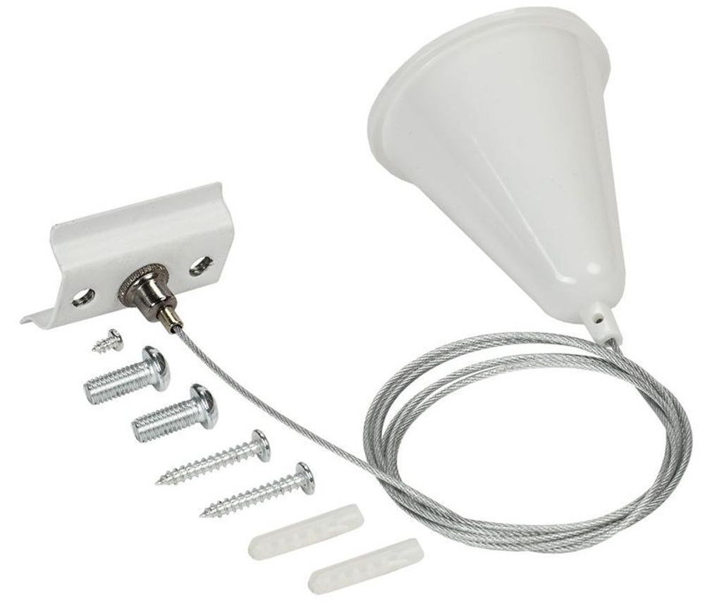 Комплект подвеса для шинопровода с тросом 1.5м бел. IEK LT-SO0D-KPT-D15-K01 Комплект подвеса для шинопровода с тросом 1.5м бел. IEK LT-SO0D-KPT-D15-K01