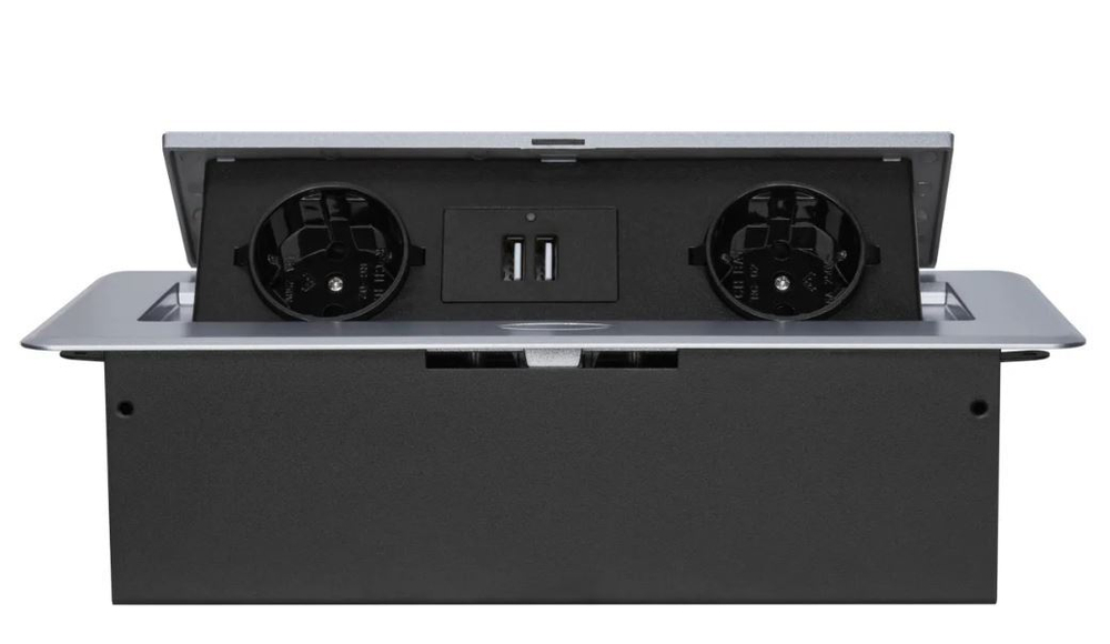 Блок розеток  Cactus CS-SOCKET-EU/USBA-GY
