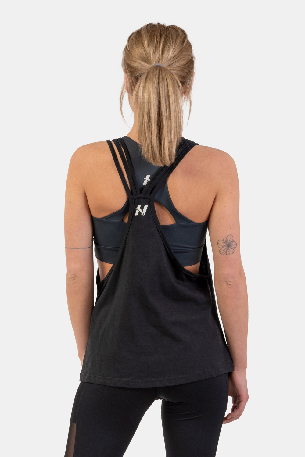 Майка SLEEVELESS LOOSE CROSS BACK TANK TOP "FEELING GOOD" 419 Черная