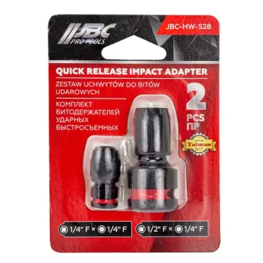 Битодержатели ударные 1/4''(F)х1/4''(F), 1/2''(F)х1/4''(F), набор 2пр. JBC JBC-HW-S28