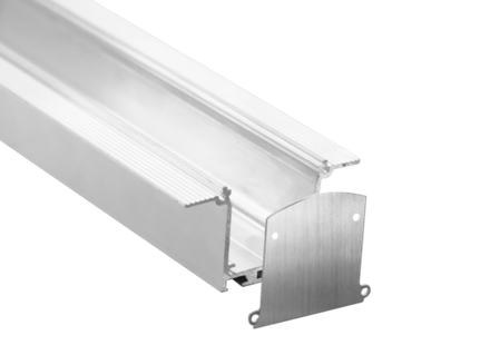 Встраиваемый алюминиевый профиль под шпаклевку,   40х76х3000. Цвет: Серебро, Серия:DN8ALE