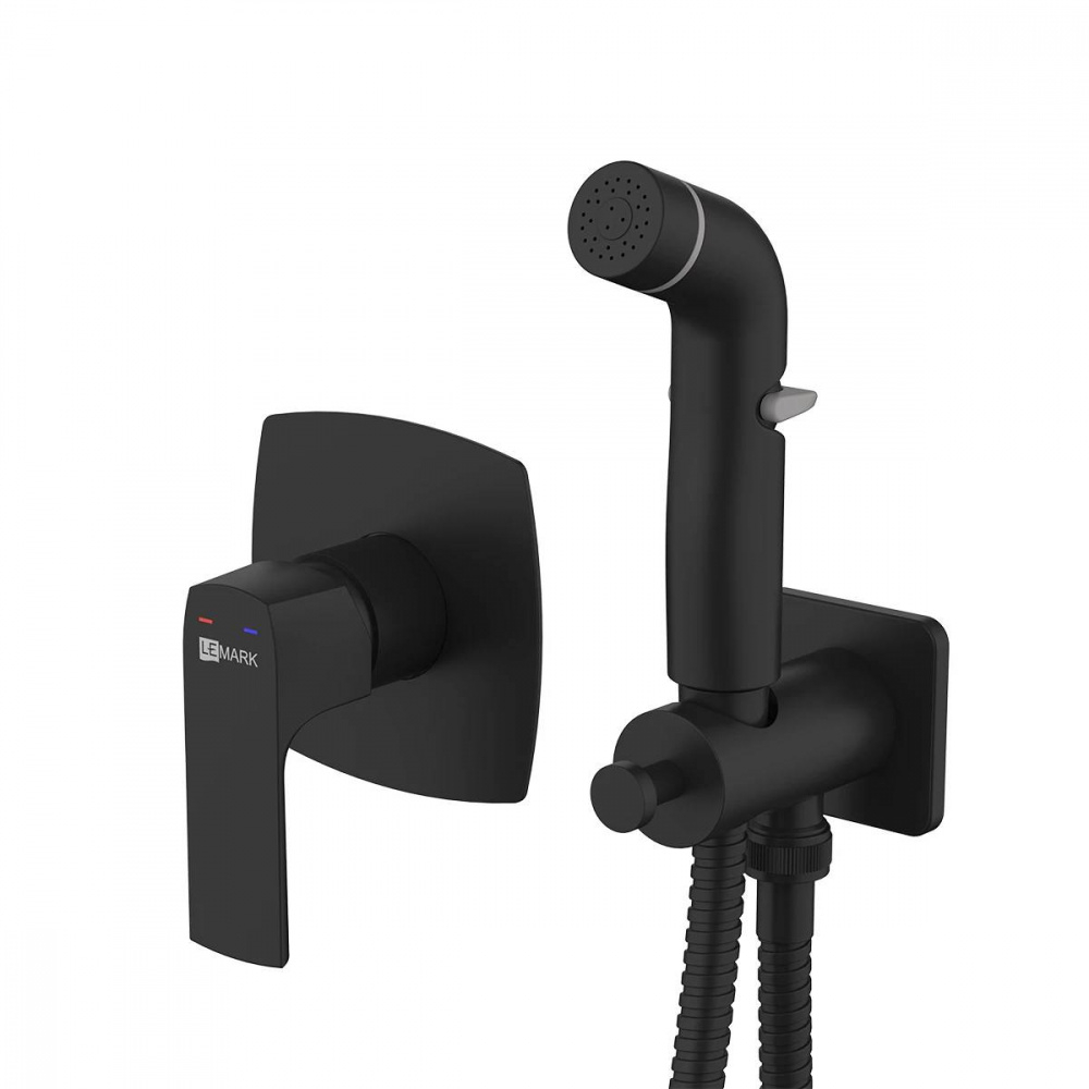 LM7219BL URSUS Смеситель с гигиеническим душем, встраиваемый, черный