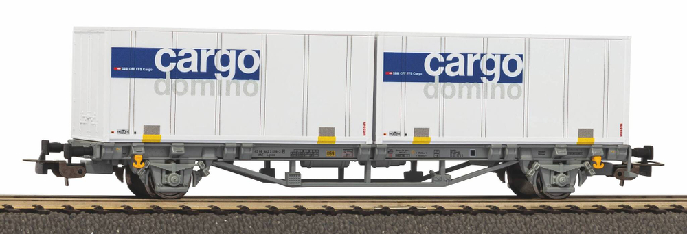 Грузовая платформа Cargo Domino SBB V с 2-мя контейнерами 20"