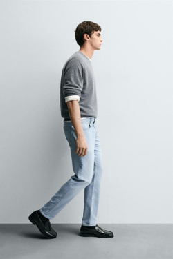 ZARA ДЖИНСЫ SLIM FIT БАЗОВЫЕ, ГОЛУБОЙ