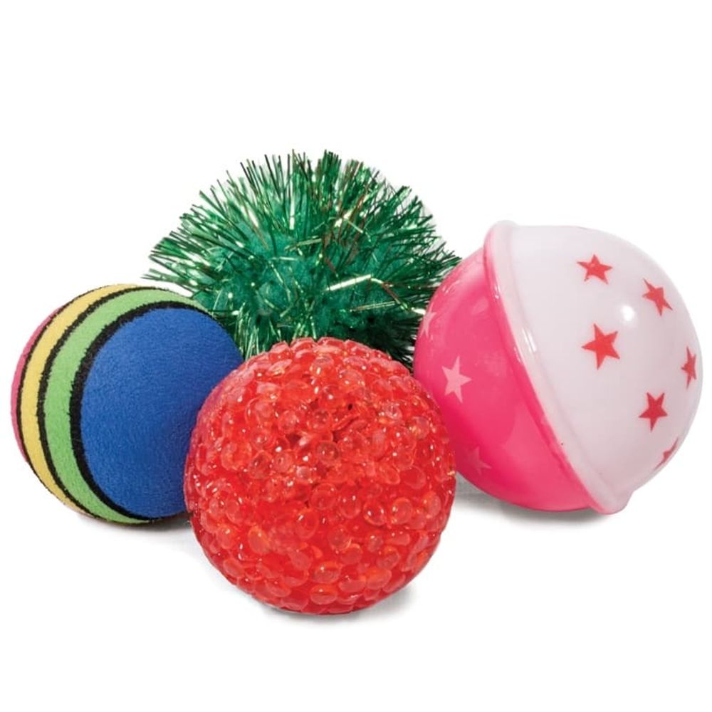 Набор игрушек для кошек (4 мяча), d45мм; d40мм; d40мм; d35мм XW7020