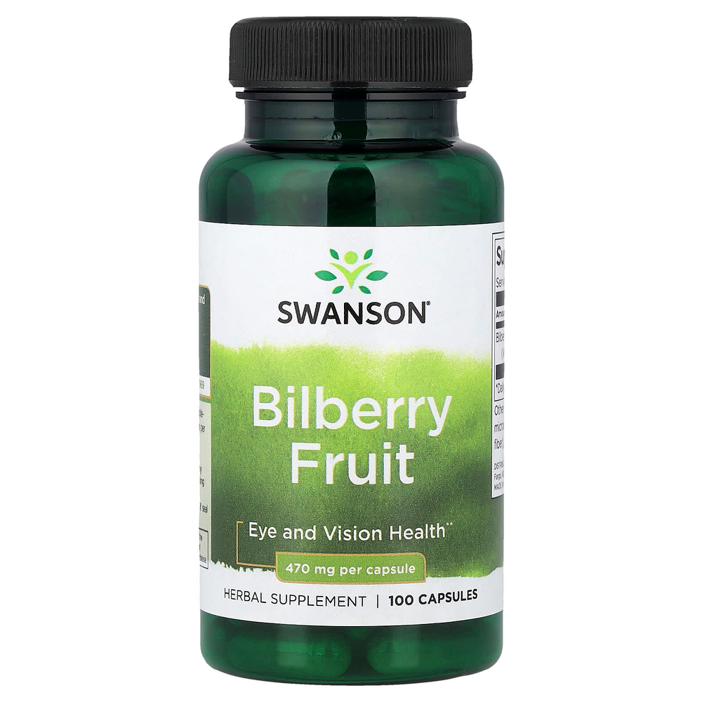 Swanson Vitamins, Плоды черники, 470 мг, 100 капсул