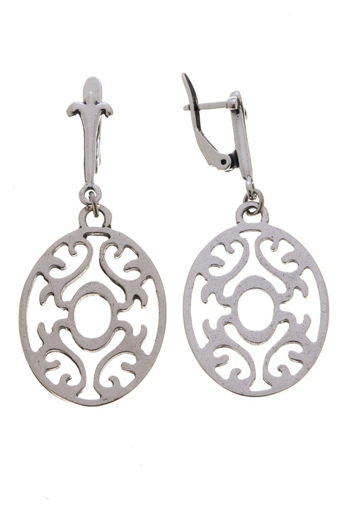 "Нанк" серьги в серебряном покрытии из коллекции "Нюанс" от Jenavi  с английским замком