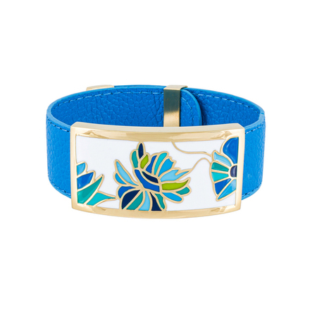 Браслет Fiore Luna на синем кожаном ремешке CB13599-5