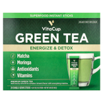 VitaCup, Зеленый чай, растворимый, несладкий, 24 стика на одну порцию, 2 г (0,07 унции) каждый
