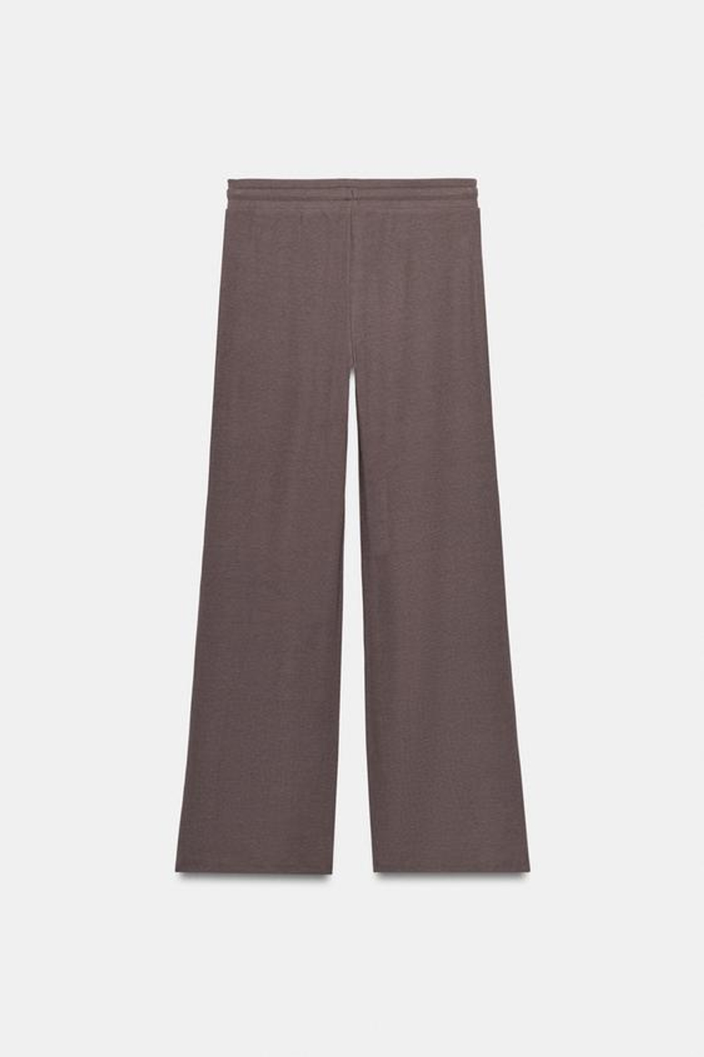 ZARA БРЮКИ ПРЯМОГО КРОЯ В РУБЧИК, СЕРО-КОРИЧНЕВЫЙ