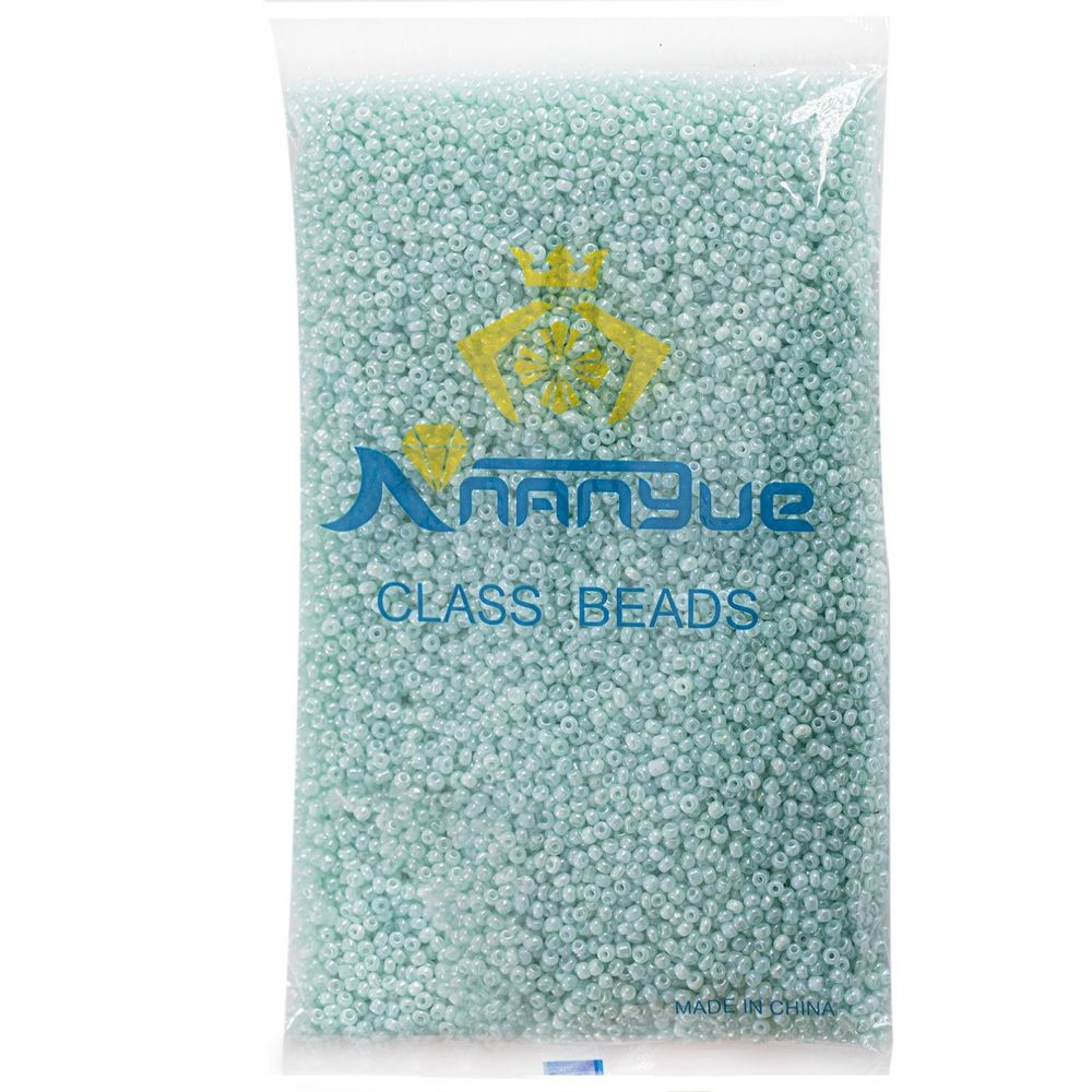 Бисер Alingar размер №8 вес 450 гр., мятный перламутровый, непрозрачный, пакет