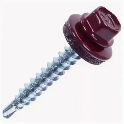 Саморез кровельный вишневый 5,5х25мм 7 штук