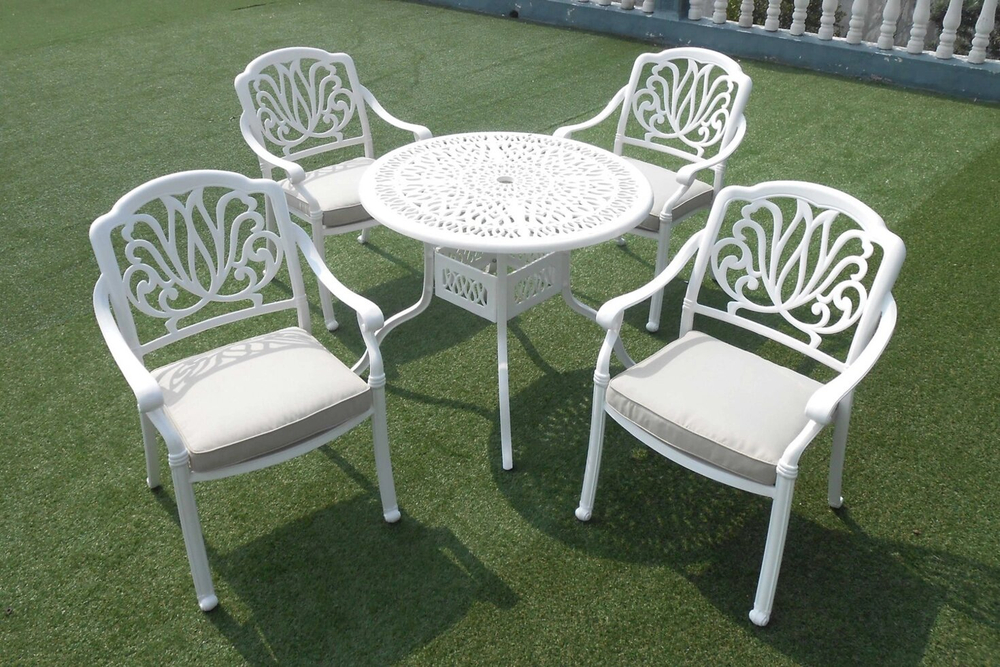 Белая садовая мебель Harold IV из литого алюминия, белый