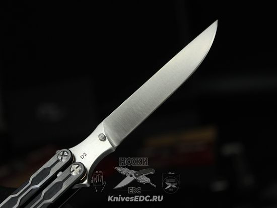 Складной нож бабочка REPTILIAN "Плазма-02" c клинком из стали D2, рукоять титан