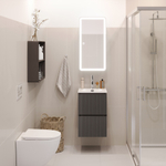 Тумба с раковиной подвесная BelBagno UNO-MINI-400-2C-SO-GSO Темно-Серый матовый, раковина белая BB-8099-3-40