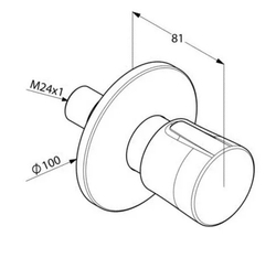 Переключатель  на 2 положения Kludi Balance 528478775 внешняя часть черный матовый