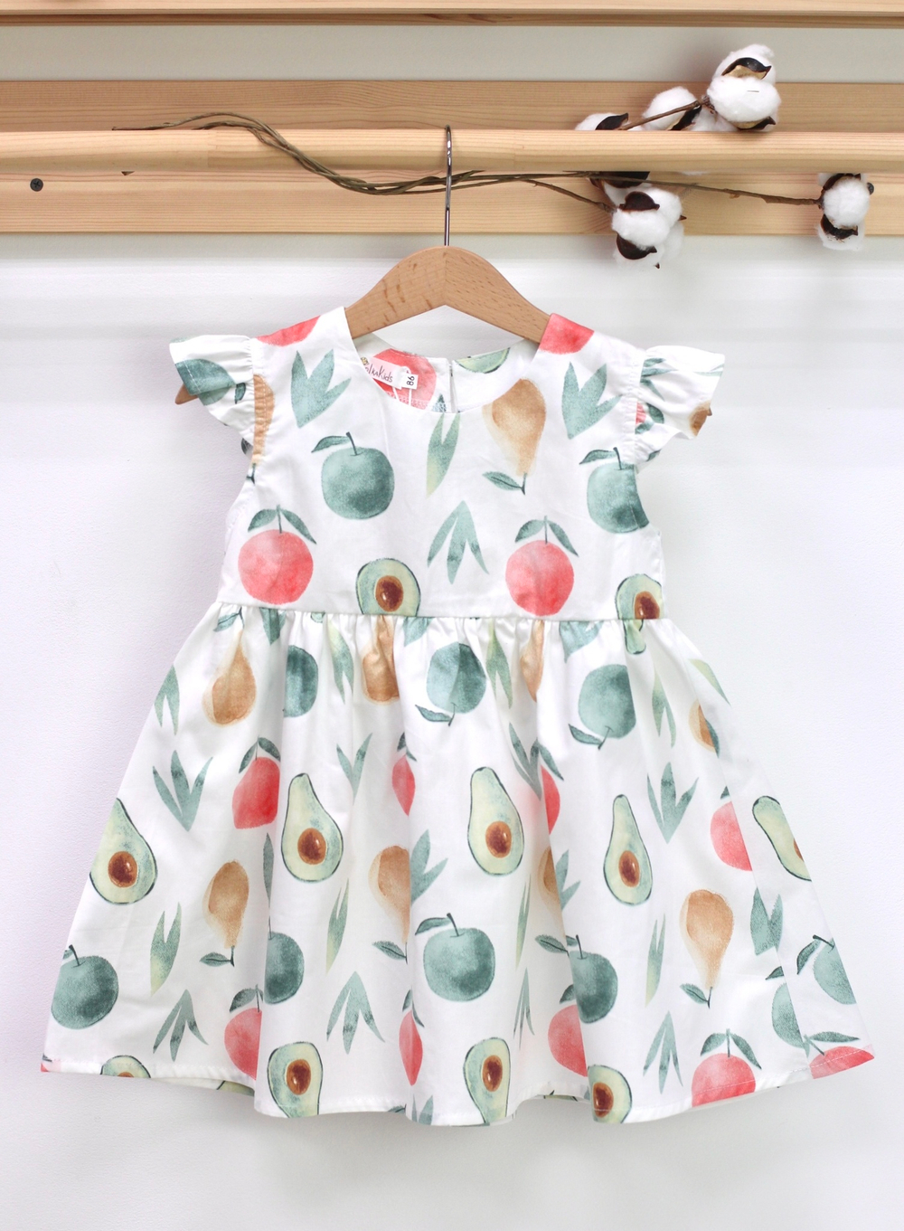 Платье из 100% премиального хлопка «Фрукты»