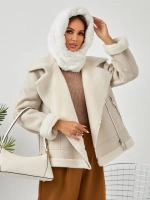 Капор зимний вязаный капюшон на флисе