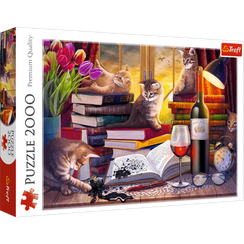 Pazl \ Puzzle \ Пазлы Puzzles - "2000" - Cat's evening