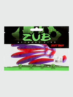 Приманка ZUB-IZI 140мм(5,5")-5шт, (цвет 021) фиолетовый верх -красный низ