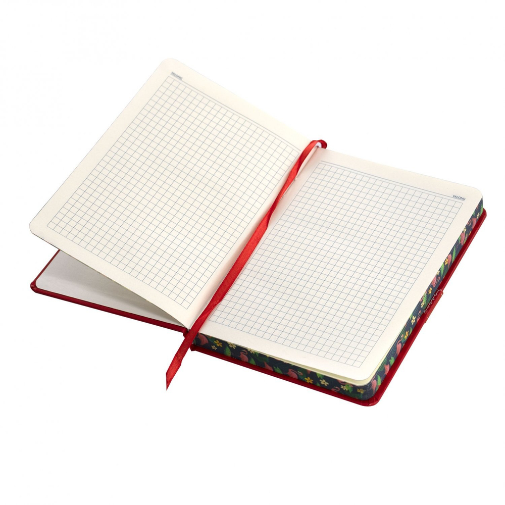 Записная книжка, А5, Yalong, 7БЦ, матовая ламинация, ляссе, клапан на магните, клетка, цветной срез, 140 л., "Паттерн единороги", ассорти
