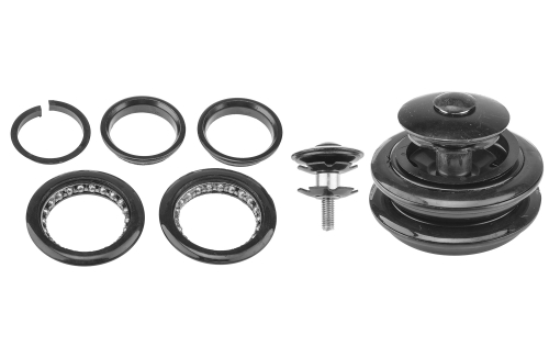 Детали рулевой колонки 1-1/8" безрезьбовая KL-B411A KENLI алюм./стальная чёрная полуинтегрир.