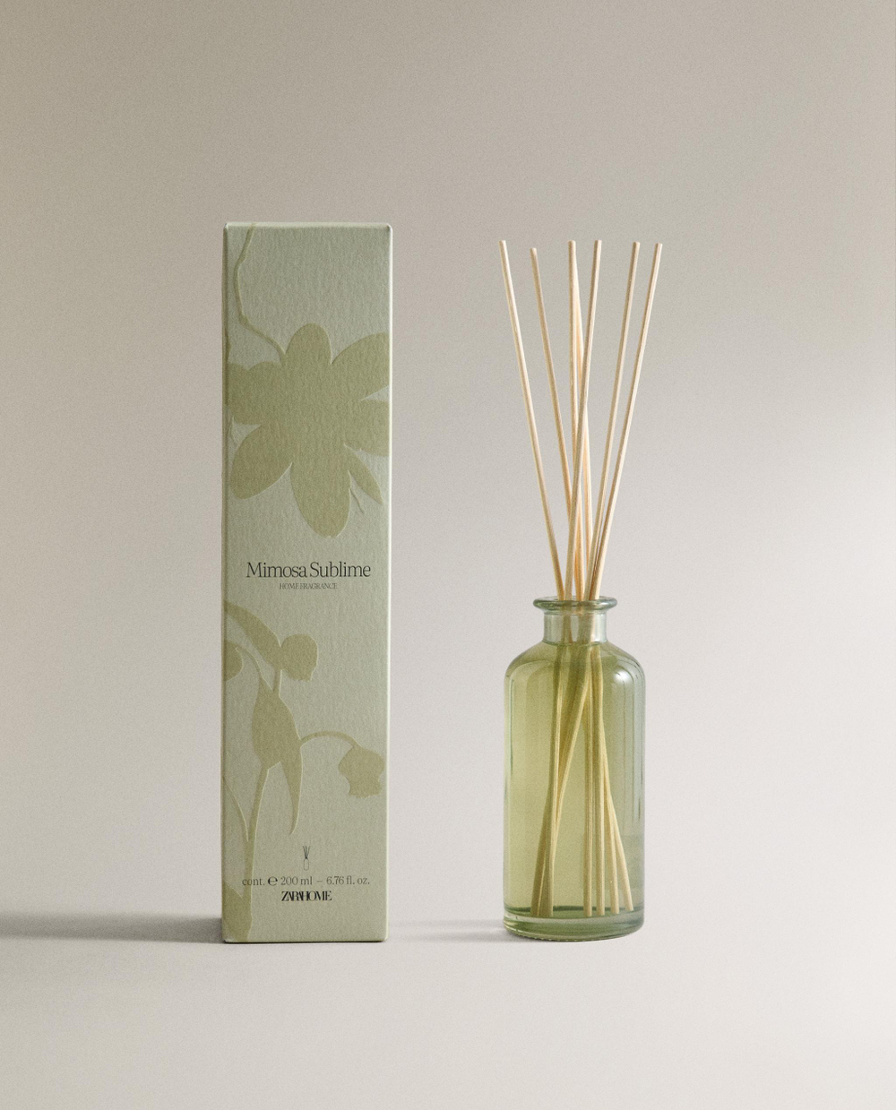 Zara Home Аромадиффузор Mimosa Sublime 200 мл, тростниковые палочки микадо, аромат цветочный, Розовый