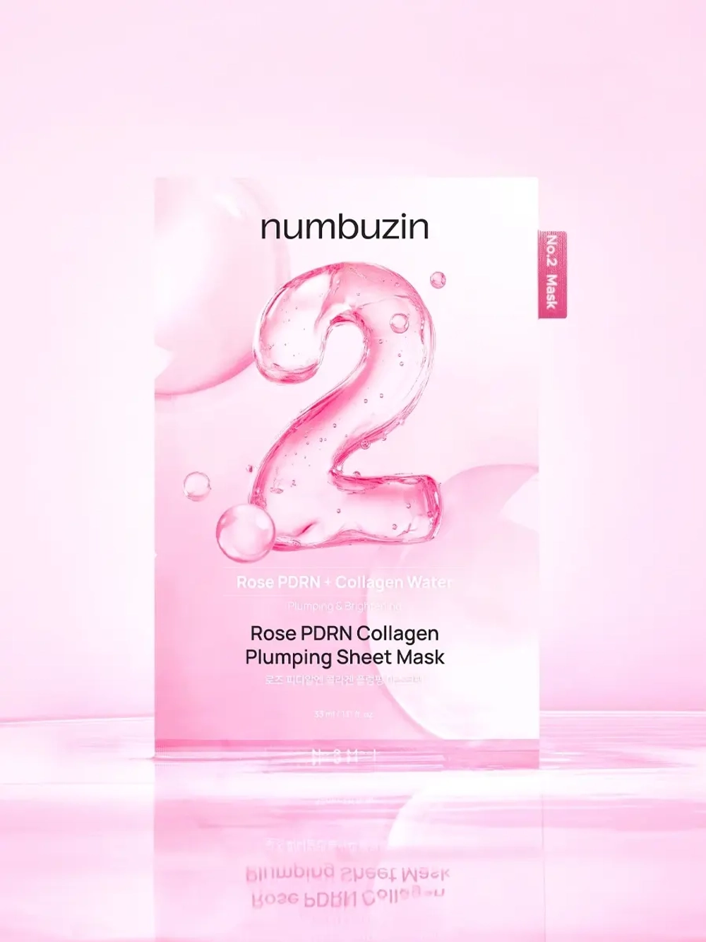 Numbuzin Увлажняющая тканевая маска с ПДРН розы и коллагеном для сияния кожи No.2 Rose PDRN Collagen Plumping Sheet Mask 33 мл