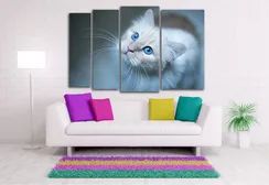 Модульная картина "Голубоглазая кошка"