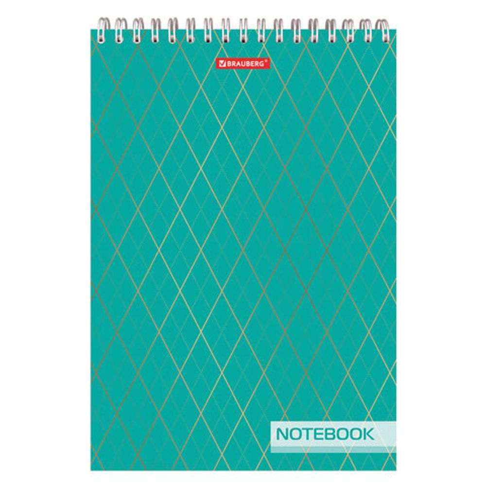 Блокнот БОЛЬШОЙ ФОРМАТ (200х290 мм) А4, 80 л., гребень, твердая картонная обложка, жесткая подложка, клетка, BRAUBERG, "Монохром", 129809