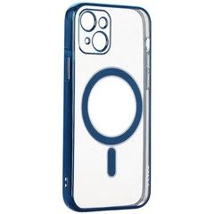 Силиконовый чехол J-case с магнитом (MagSafe) для iPhone 13 (6.1) 2021 (Синий)