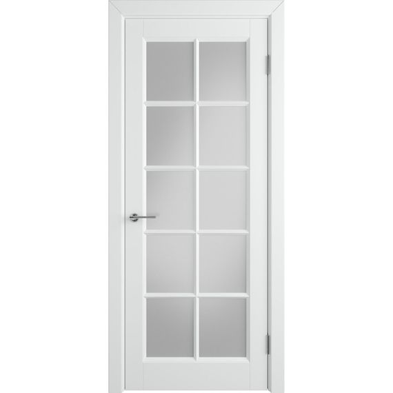 Фото двери Гланта белая эмаль со стеклом
