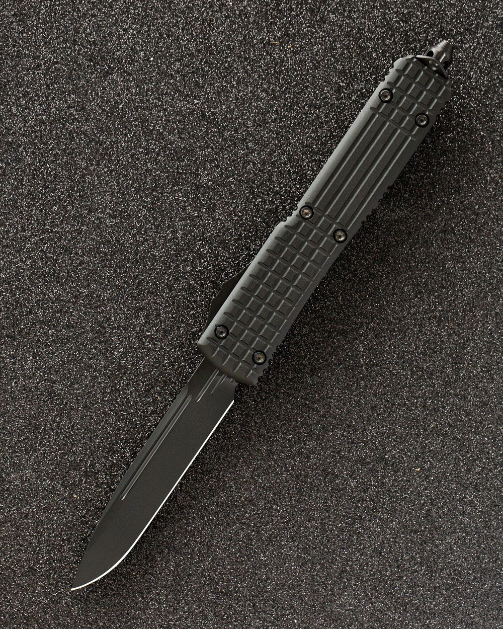 Автоматический складной нож SteelBro Ultra Delta Frag Fluted Standart DLC Nickel Boron Signature Series VG-10 121D-1NB (черный-черный)