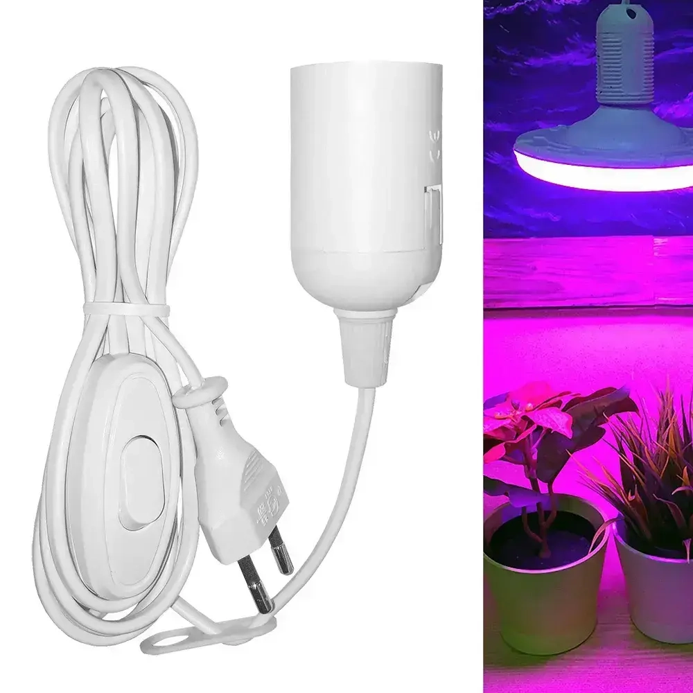 Патрон DORI для лампы E27, подвесной со шнуром 3,5 м., вилкой и выключателем / удлинитель для рассады