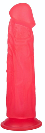 Розовый фаллоимитатор с подошвой-присоской - 18,5 см. (Цвет: розовый)