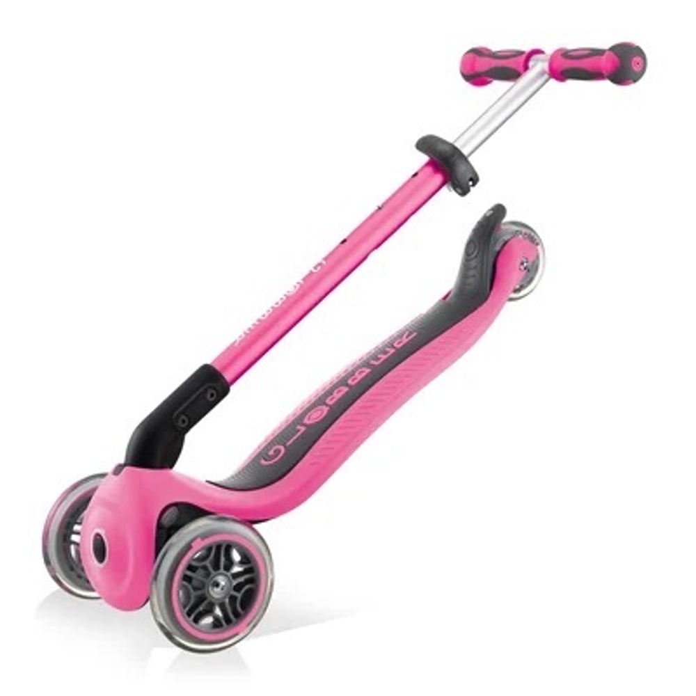 Самокат Globber Go Up Deluxe Play Lights розовый