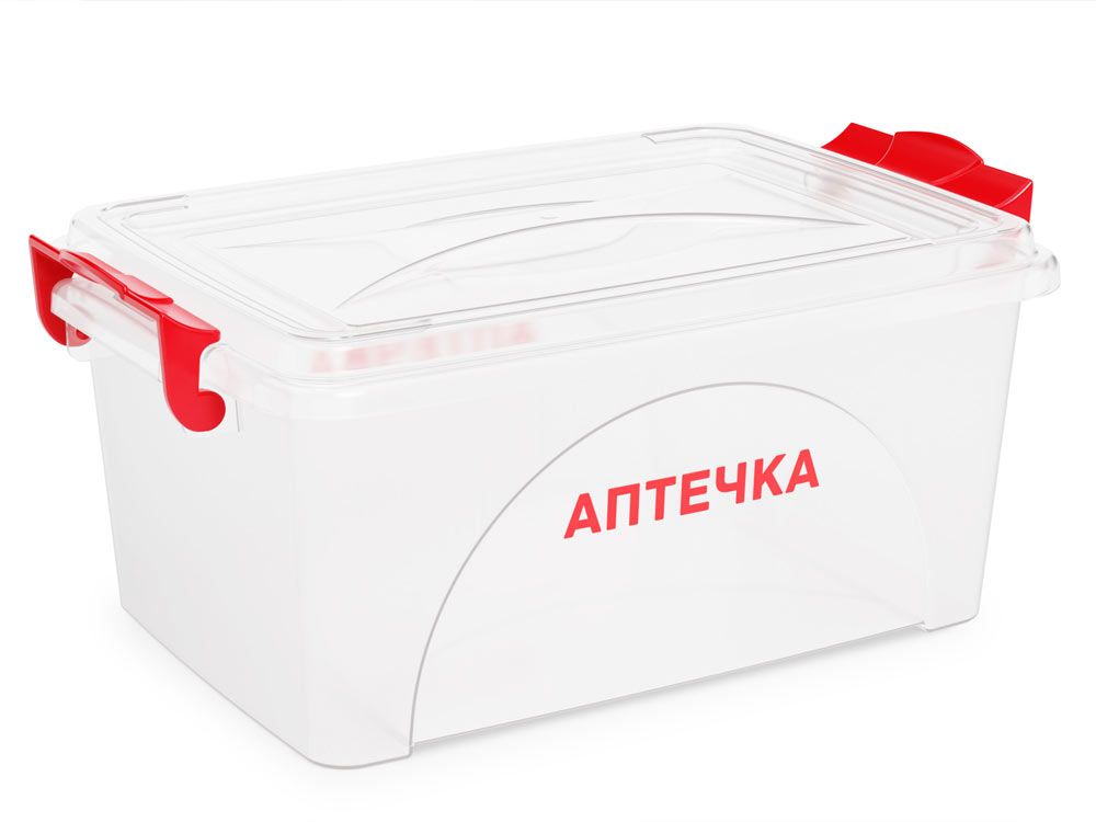 Контейнер 4,5л "Аптечка" прямоугольный с ручками