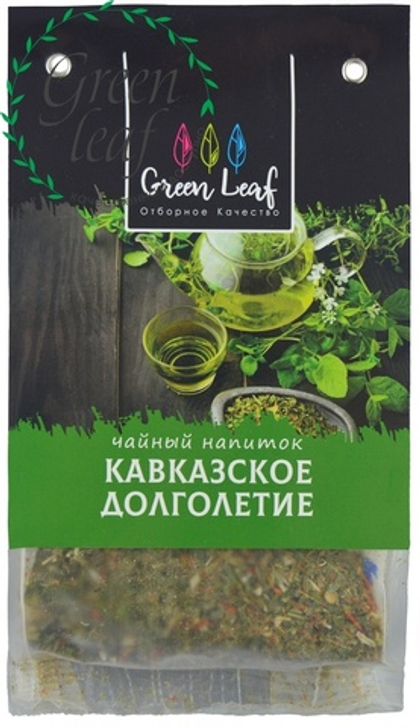 Напиток чайный, Green Leaf, Кавказское долголетие: липа, крапива, душица, 80 г