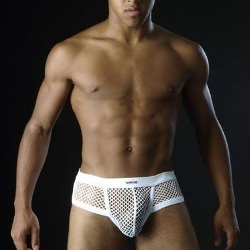 Мужские трусы брифы в сетку Manstore Micropro White Brief