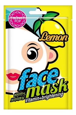 Маска для лица тканевая BLING POP Lemon Vitamin & Brightening Mask 20мл