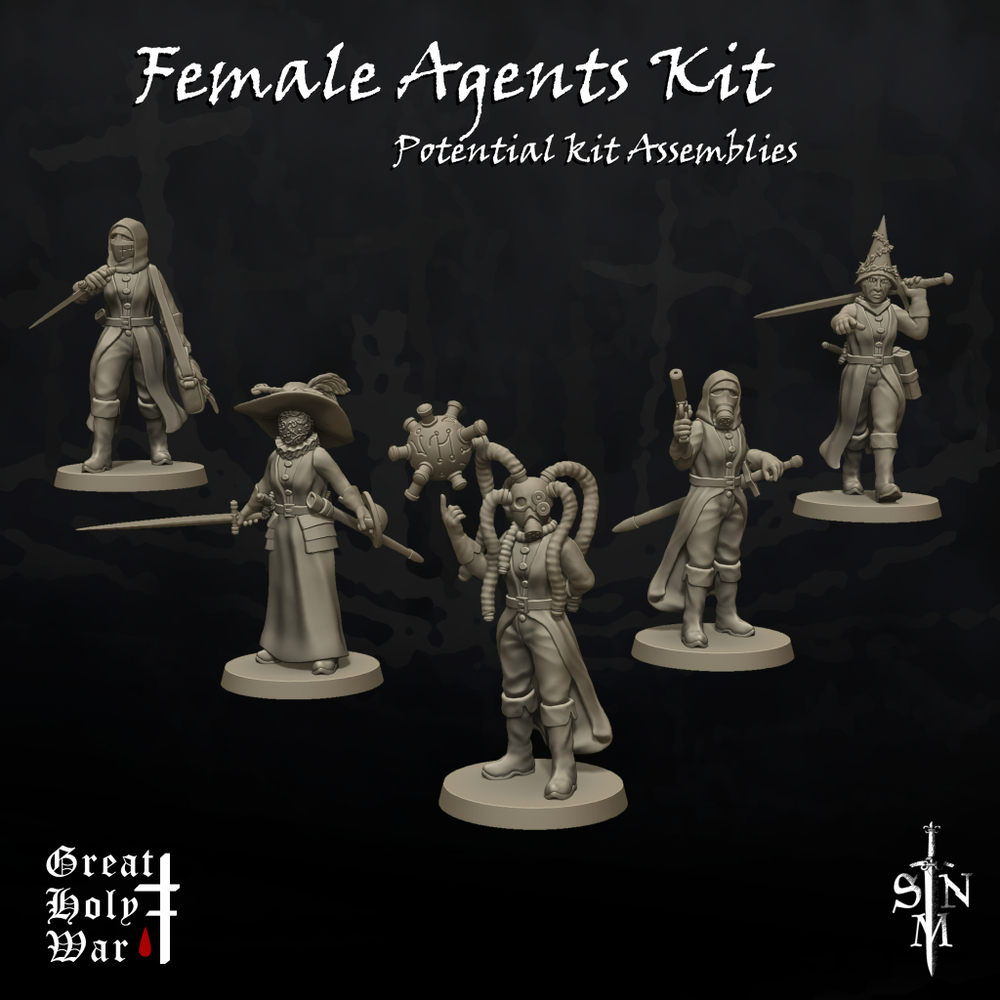 Миниатюра Trench Crusade Great Holy War Female Agents Kit