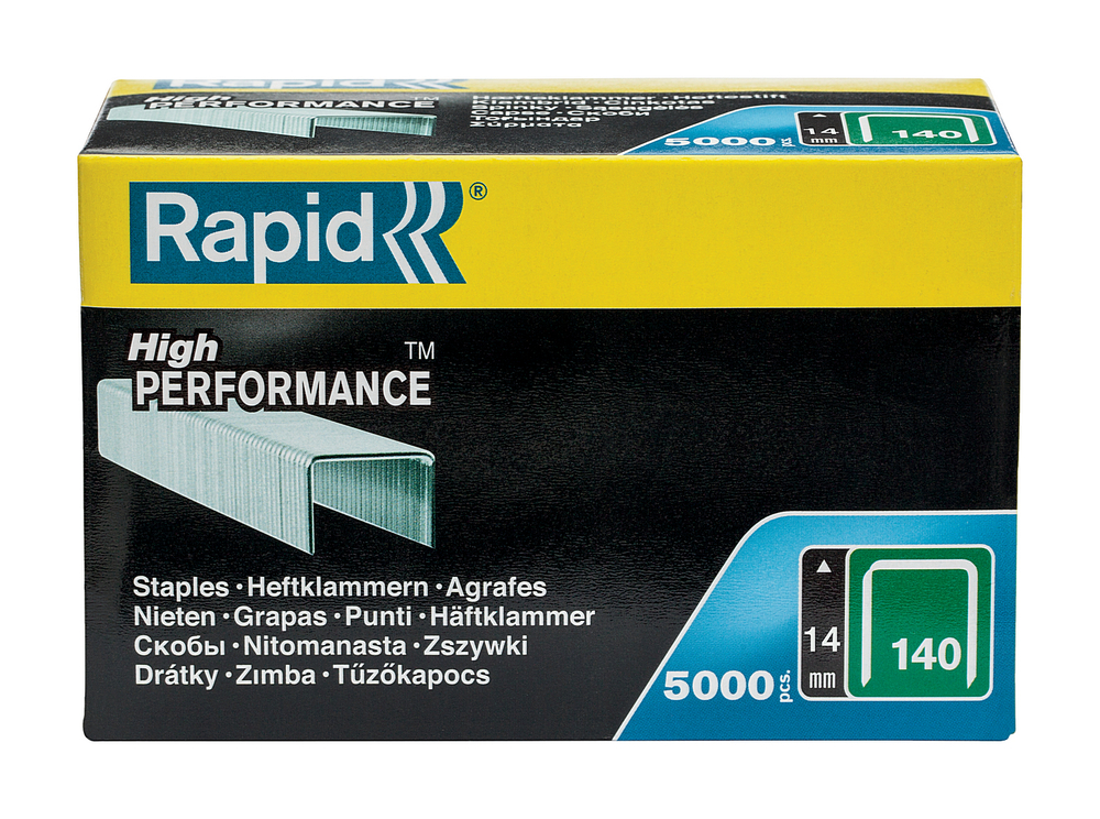 RAPID широкие, тип 140, 14 мм, 5000 шт, супертвердые профессиональные скобы (11915611)