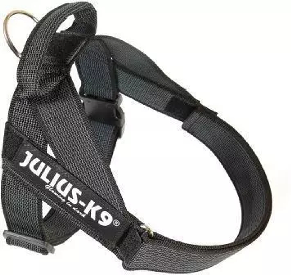 JULIUS-K9 Шлейка для собак ремни Color & Gray IDC 1 (61-80 см/23-30 кг) черная