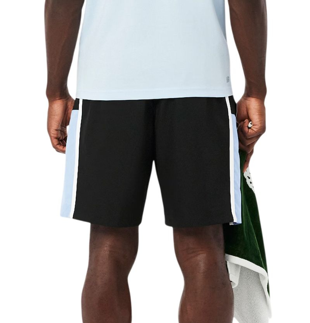 Мужские теннисные шорты Lacoste Sport Colourblock Panels Lightweight - black/white/blue