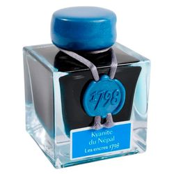 Чернила во флаконе Herbin Prestige 1798 50 мл Kyanite du Népal голубые с серебряными блестками (15513JT) 1