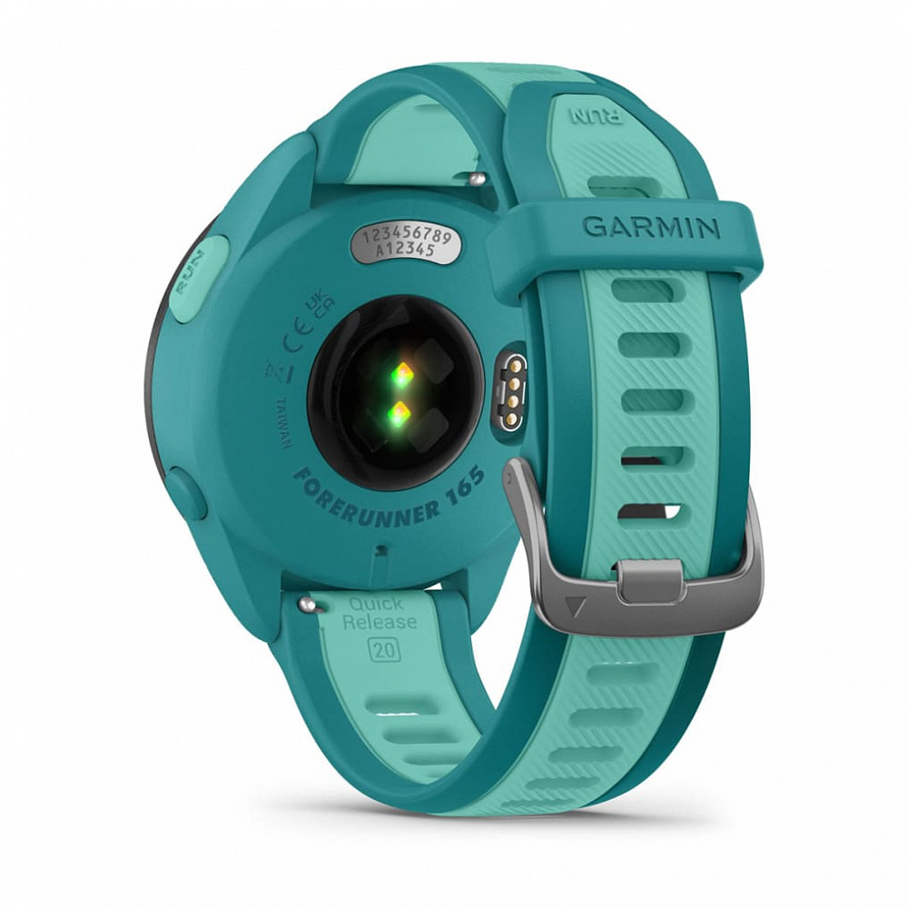 Часы Garmin Forerunner 165 Music зеленый c бирюзовым ремешком, 010-02863-32
