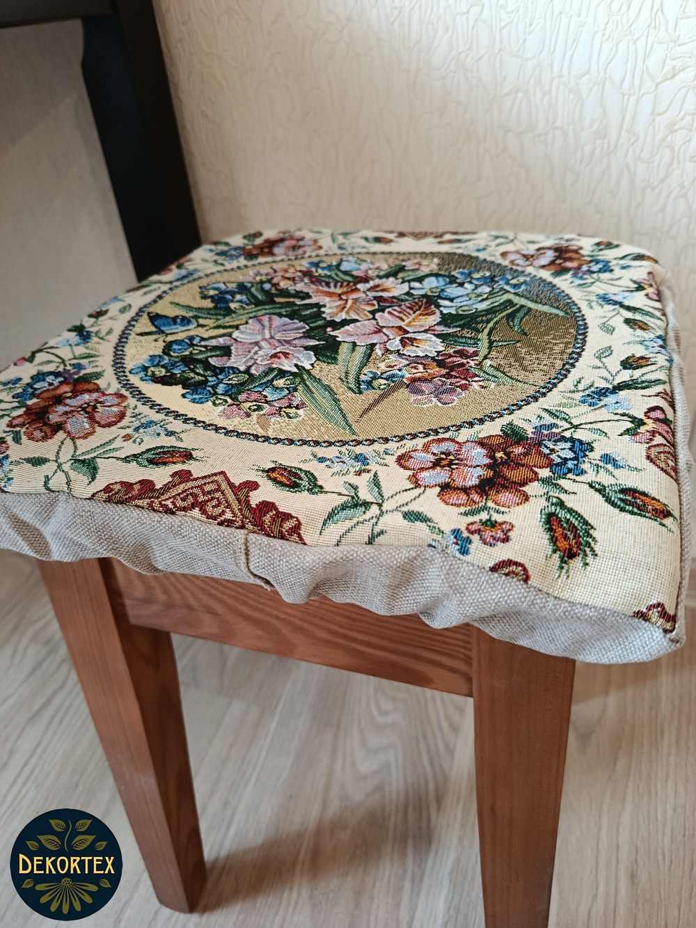 Набор чехлов на табурет из гобелена Орхидеи (33х33 см) - 2шт