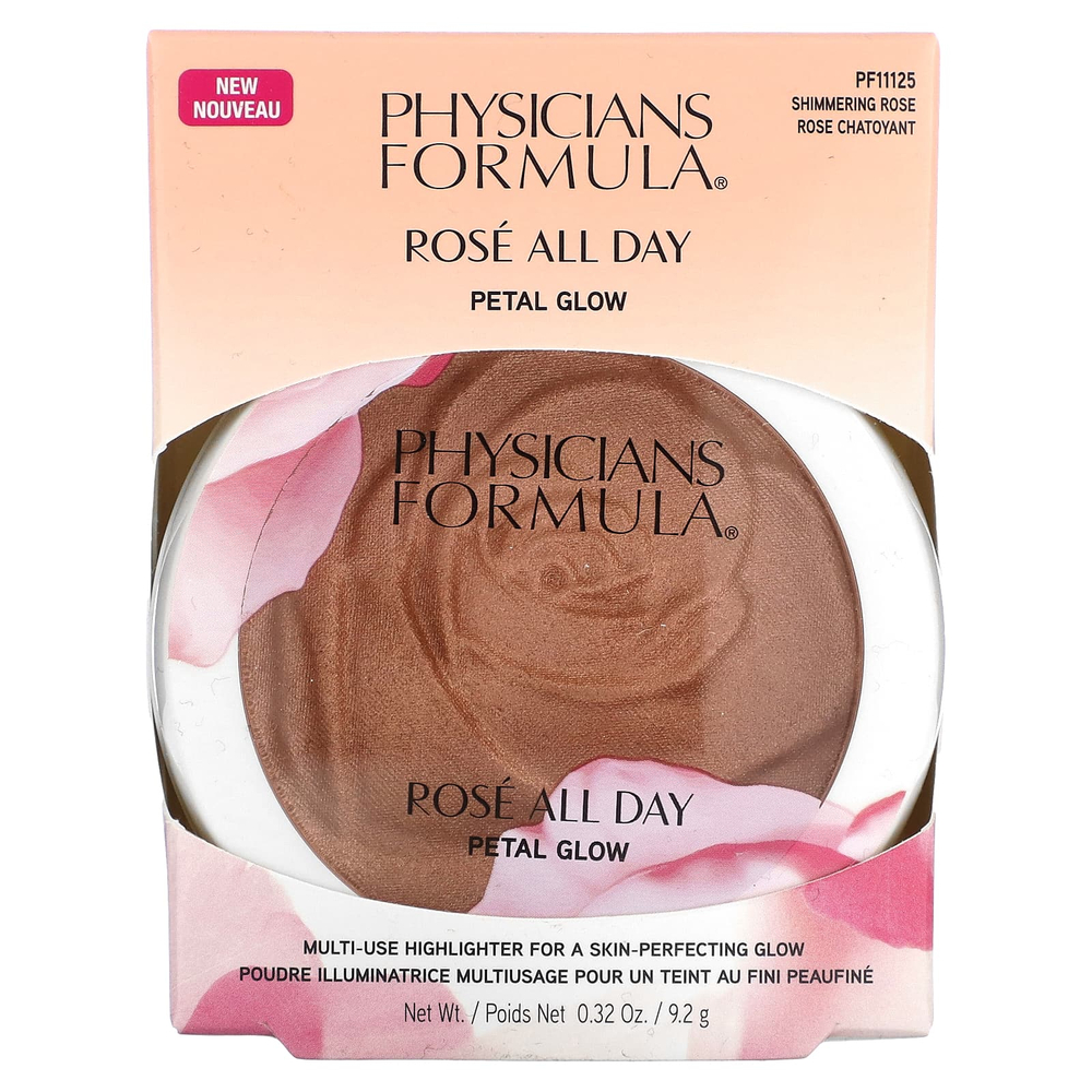 Physicians Formula, Rosé All Day Petal Glow, универсальный хайлайтер, PF11125 сияющая роза, 9,2 г (0,32 унции)