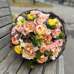 ❤️ Персиковый микс — букет интерьерных садовых роз — в день всех влюблённых у Феи
