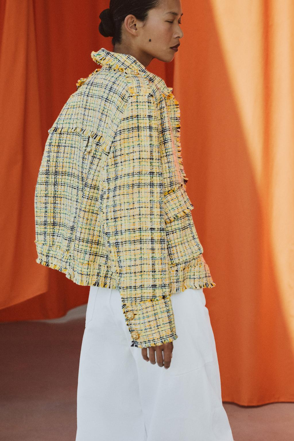 ZARA ТКАНЕВАЯ КУРТКА В КЛЕТКУ — ZW COLLECTION, ЖЕЛТЫЙ